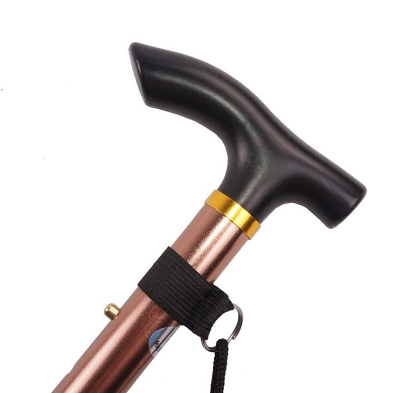 Telescopic Fold Crutches, Multifunction Walking Stick, Hiking Stick for Elderly, Outdoor Metal Cane