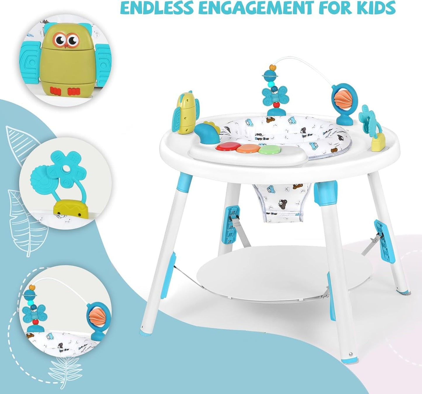 Infant Activity Center Jumper And Table With Rotating Seat And Removable Toys For Baby Entertainmen 2