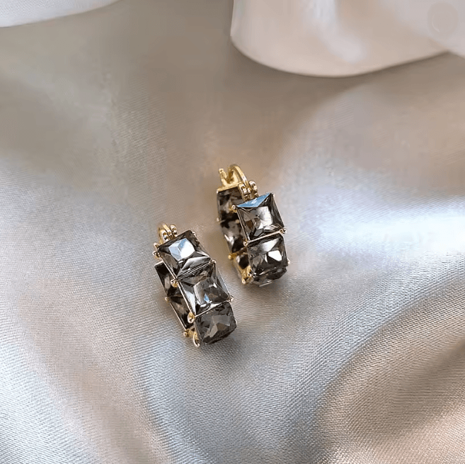 Korean Style Crystal Hoop Earrings For Women 6