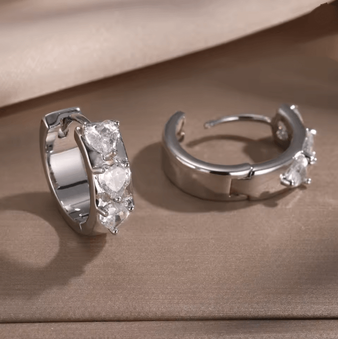 Korean Style Crystal Hoop Earrings For Women 7