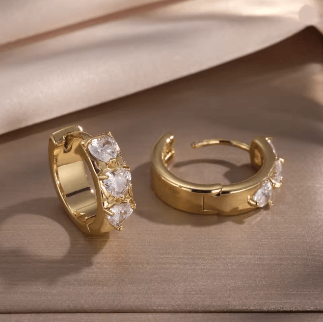 Korean Style Crystal Hoop Earrings For Women 8