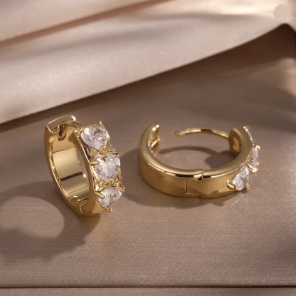 Korean Style Crystal Hoop Earrings For Women 8