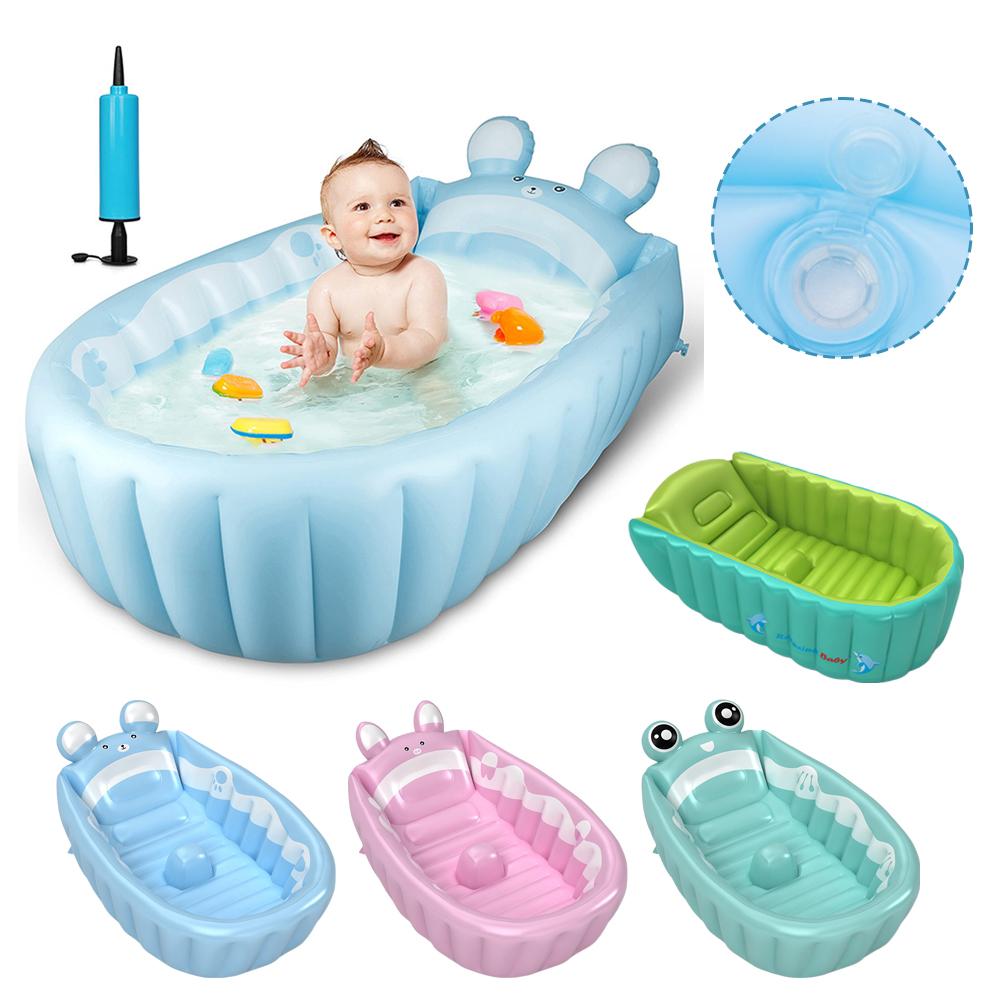 Anti-Slip Folding Inflatable Baby Bathtub, Soft Safe, Portable Shower Basin for Toddlers and Infants