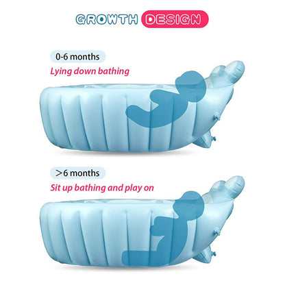 AntiSlip Folding Inflatable Baby Bathtub Soft Safe Portable Shower Basin For Toddlers And Infants 2