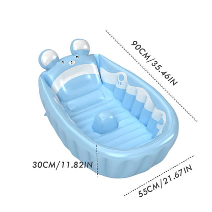 AntiSlip Folding Inflatable Baby Bathtub Soft Safe Portable Shower Basin For Toddlers And Infants 5