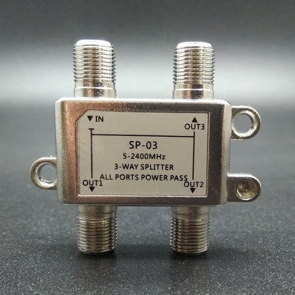 TV Antenna Satellite Splitter, Coaxial Cable TV Signal Splitter, F-Type Socket Female Connector