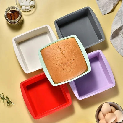 Silicone Square Cake Pan with Non-Slip Handles