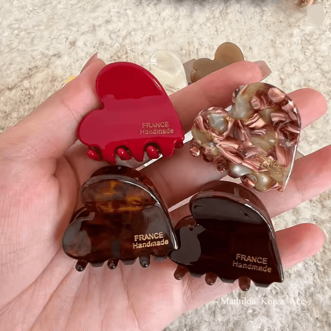 Small Heart Acetate Hair Claw Clip 1