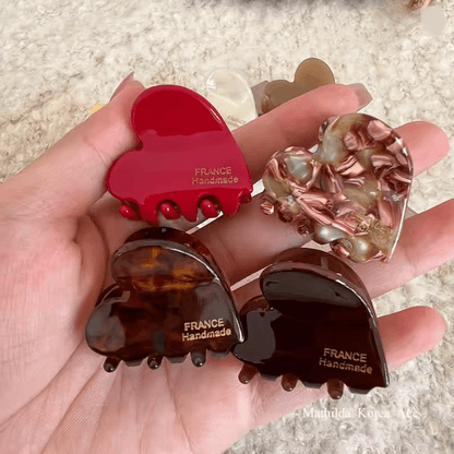 Small Heart Acetate Hair Claw Clip 1