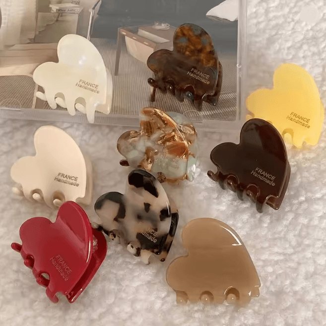 Small Heart Acetate Hair Claw Clip 2