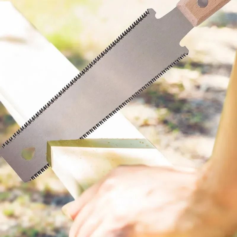 Hand Saw Double Sided Flexible Blade Flush Cutting Woodworking Tool 2