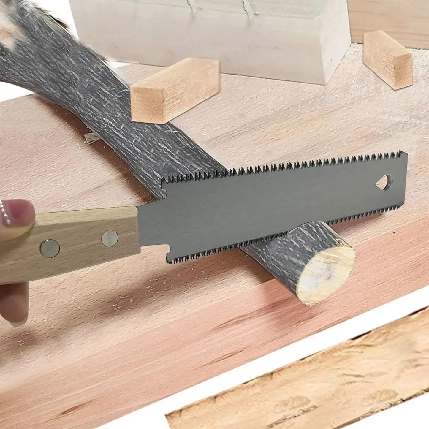 Hand Saw Double Sided Flexible Blade Flush Cutting Woodworking Tool 5