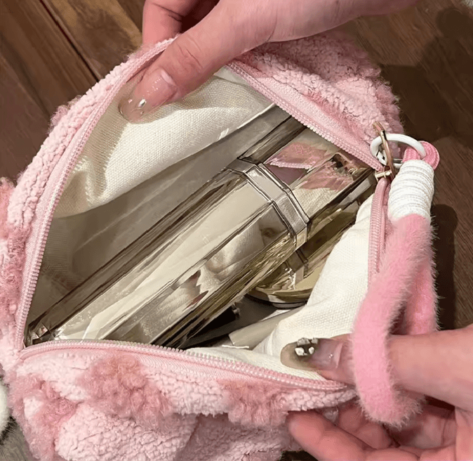 Plush Travel Makeup Bag With Handle 2