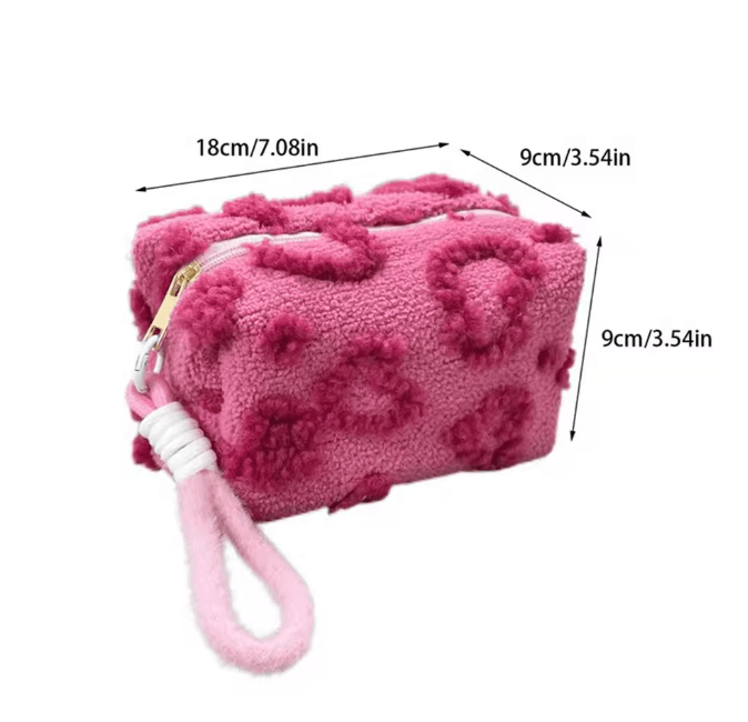 Plush Travel Makeup Bag With Handle 3