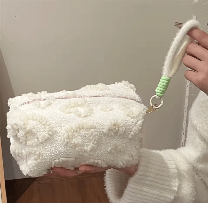 Plush Travel Makeup Bag With Handle 4