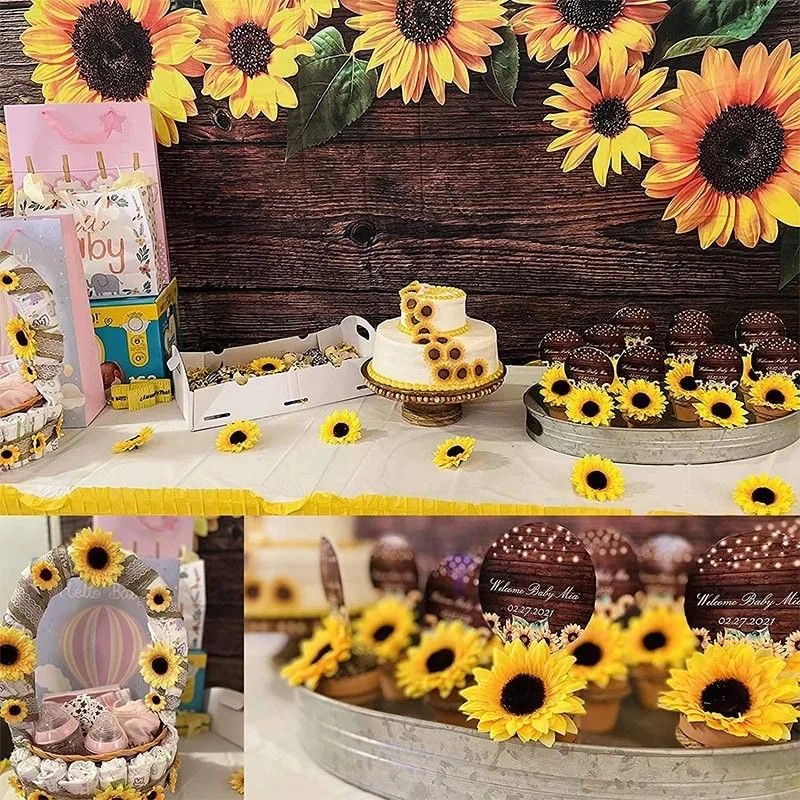 Yellow Artificial Sunflower Flower Heads For Crafts 13