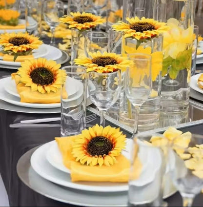 Yellow Artificial Sunflower Flower Heads For Crafts 3