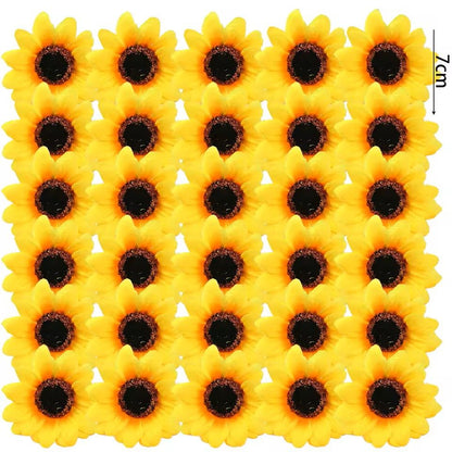 Yellow Artificial Sunflower Flower Heads For Crafts 4
