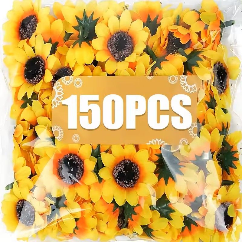 Yellow Artificial Sunflower Flower Heads for Crafts