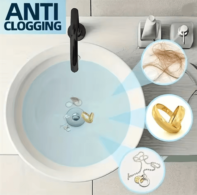 Universal Pop Up Sink Drain Stopper With Hair Catcher 2