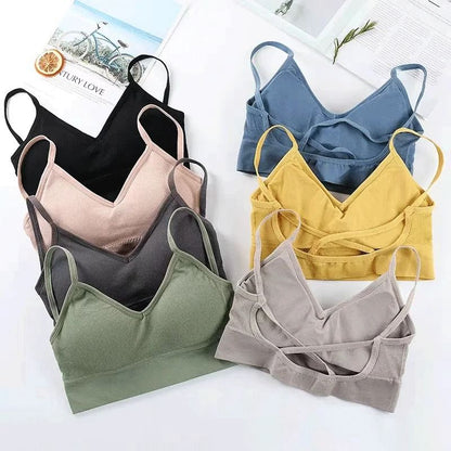 Seamless Womens Tube Top Sports Bra