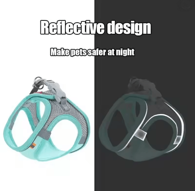Reflective Breathable Pet Harness And Leash Set 2