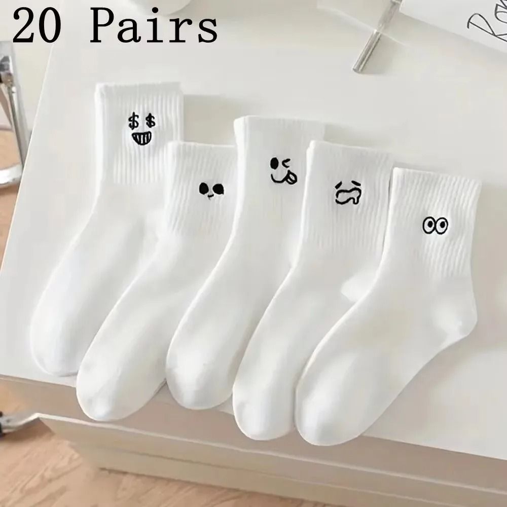 Mens Soft Breathable Cartoon Expression Socks  MultiPair Packs 12