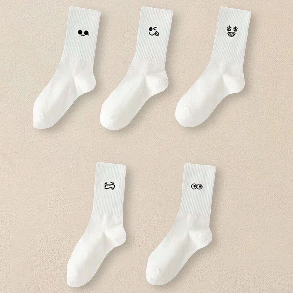 Mens Soft Breathable Cartoon Expression Socks  MultiPair Packs 1