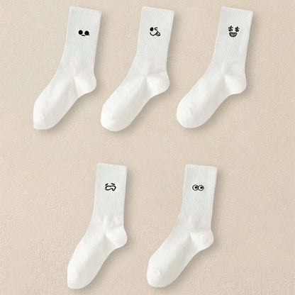 Mens Soft Breathable Cartoon Expression Socks  MultiPair Packs 1