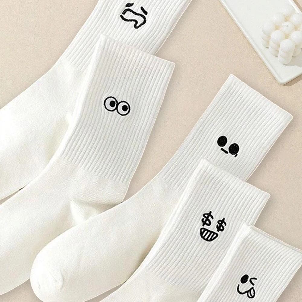 Mens Soft Breathable Cartoon Expression Socks  MultiPair Packs 2