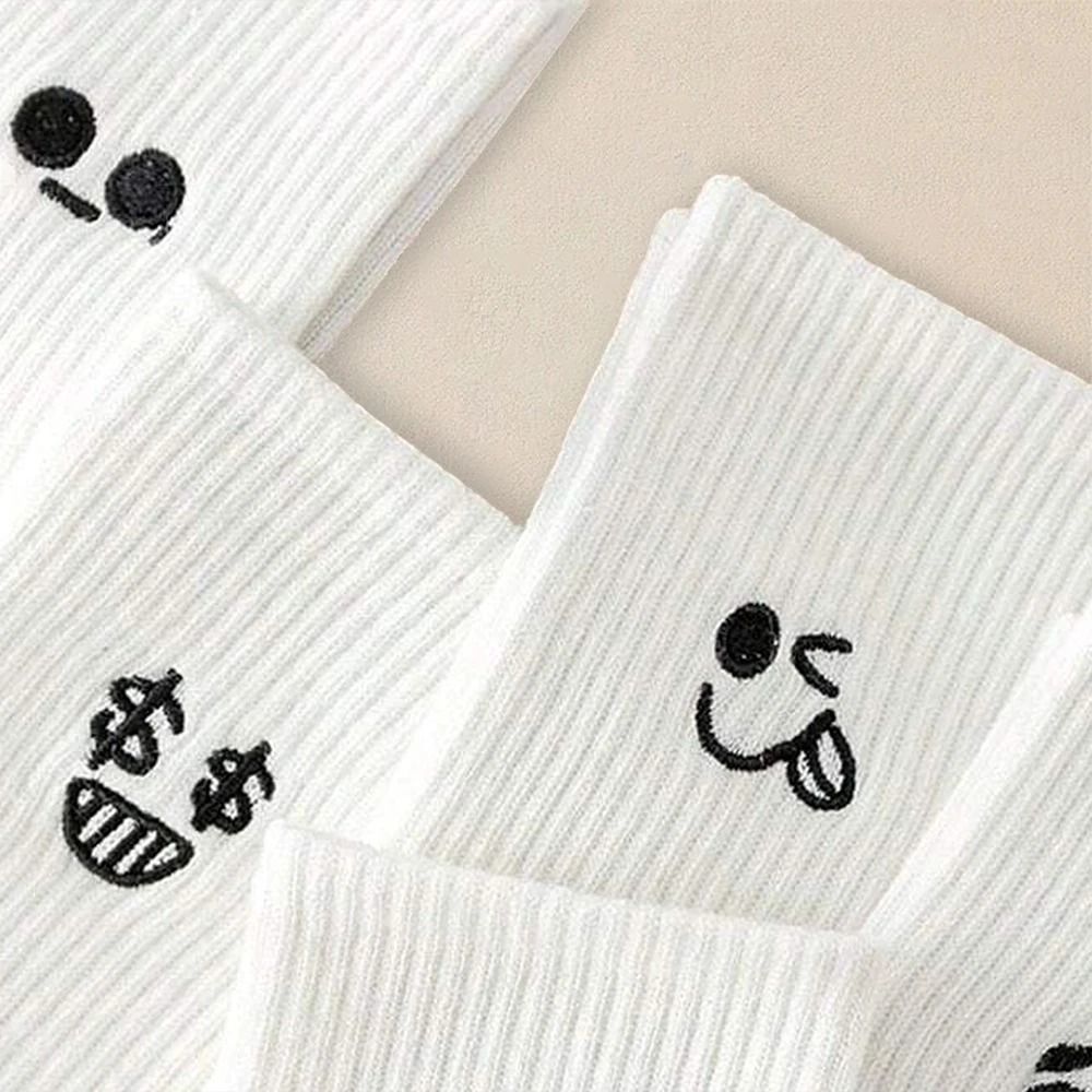 Mens Soft Breathable Cartoon Expression Socks  MultiPair Packs 3
