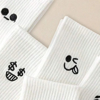 Mens Soft Breathable Cartoon Expression Socks  MultiPair Packs 3