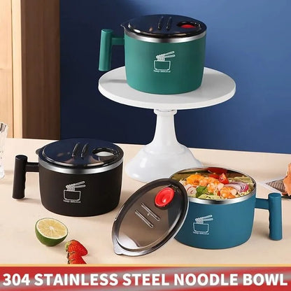 Stainless Steel Instant Noodle Bowl With Lid 1