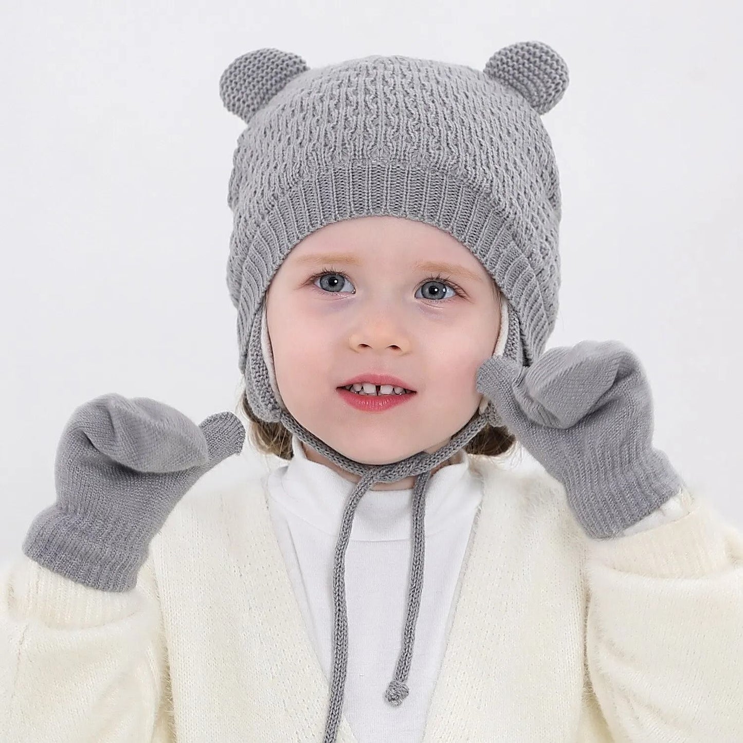 Baby Winter Knit Hat And Gloves Set 2