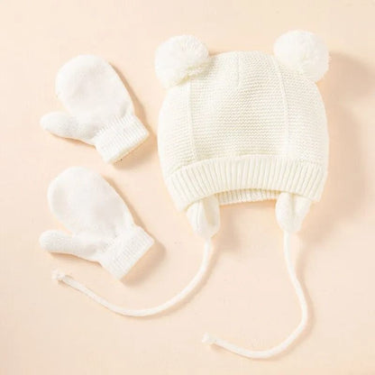 Baby Winter Knit Hat And Gloves Set 4