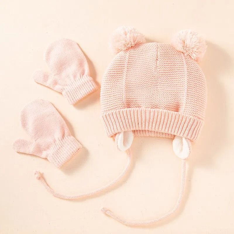 Baby Winter Knit Hat And Gloves Set 8