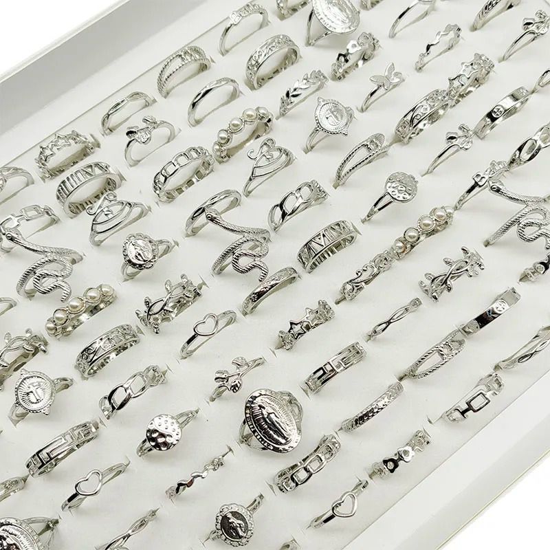 Gold Tone Mixed Style Ring Set For Women 30 Pieces 8