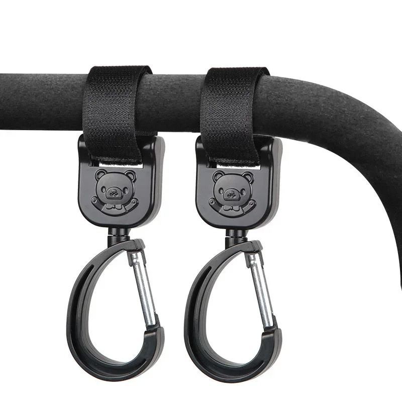 Baby Stroller Pram Hooks 360 Rotation Universal Bag Hanger Clip Set 1