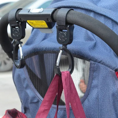 Baby Stroller Pram Hooks 360 Rotation Universal Bag Hanger Clip Set 3