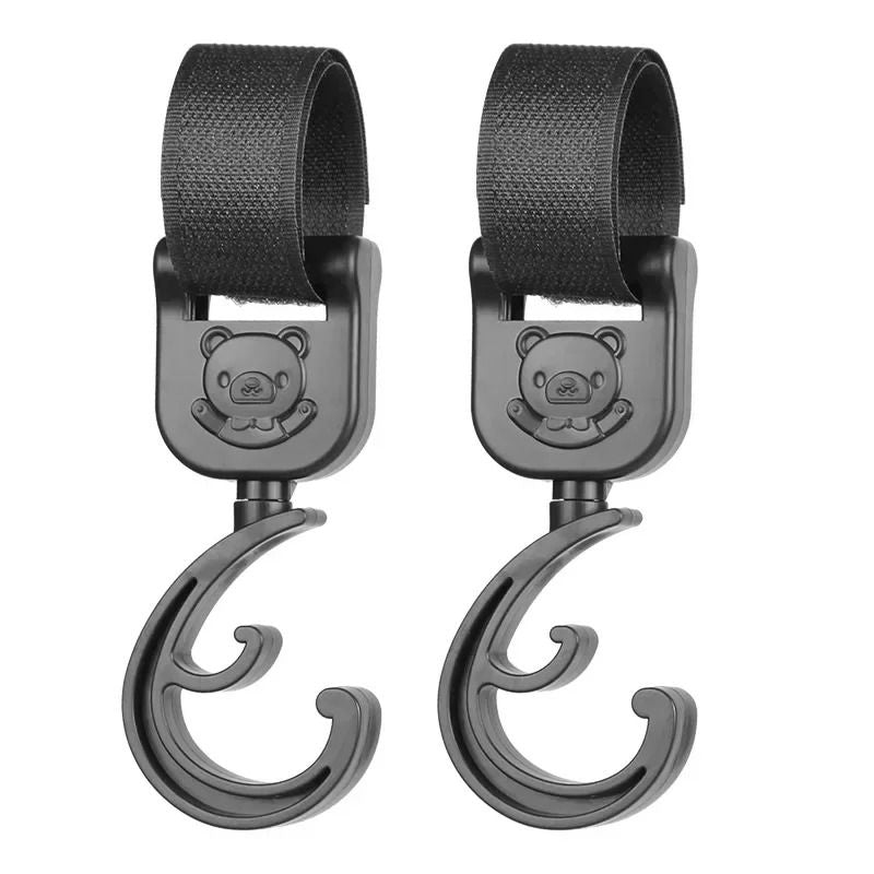 Baby Stroller Pram Hooks 360 Rotation Universal Bag Hanger Clip Set 11