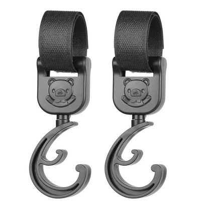 Baby Stroller Pram Hooks 360 Rotation Universal Bag Hanger Clip Set 11