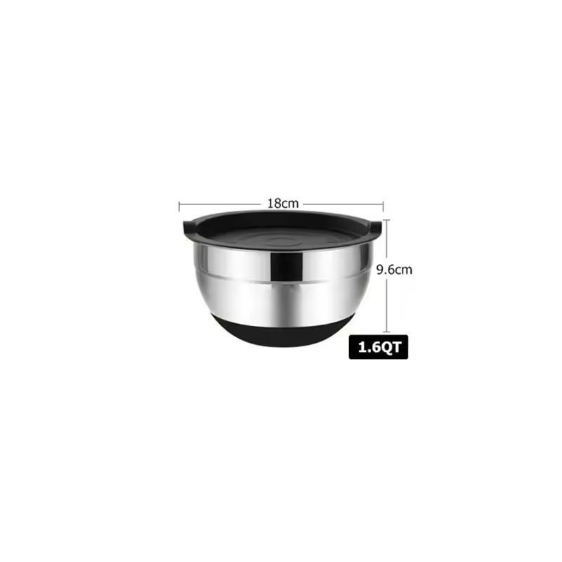 Premium Stainless Steel Mixing Bowl Set With Lids  NonSlip Bases 5