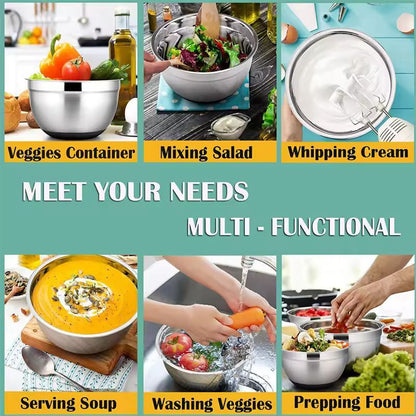 Premium Stainless Steel Mixing Bowl Set With Lids  NonSlip Bases 4