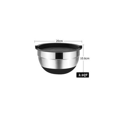 Premium Stainless Steel Mixing Bowl Set With Lids  NonSlip Bases 6