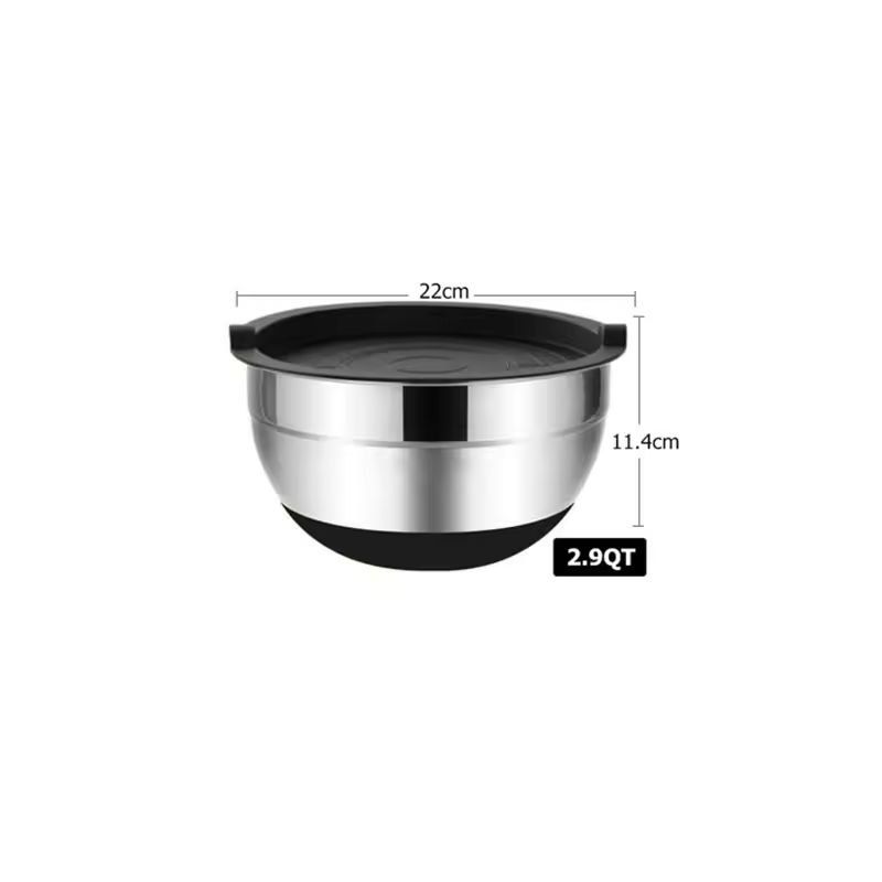 Premium Stainless Steel Mixing Bowl Set With Lids  NonSlip Bases 7