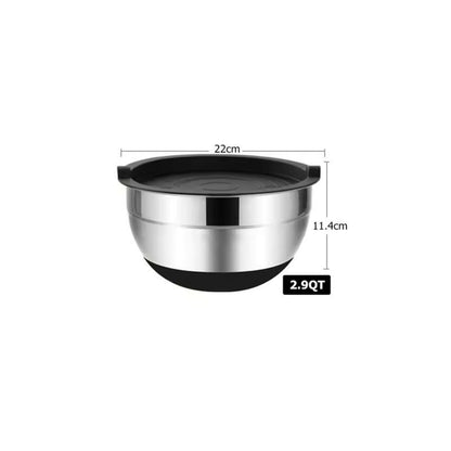 Premium Stainless Steel Mixing Bowl Set With Lids  NonSlip Bases 7