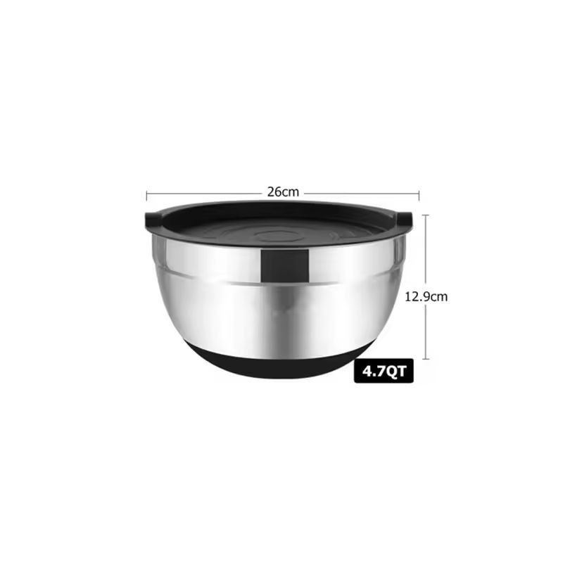 Premium Stainless Steel Mixing Bowl Set With Lids  NonSlip Bases 9