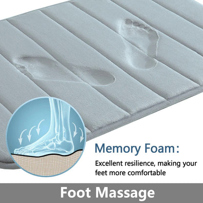 Super Absorbent Memory Foam Bath Mat Set Non Slip Bathroom Rug And Toilet Footpad 9
