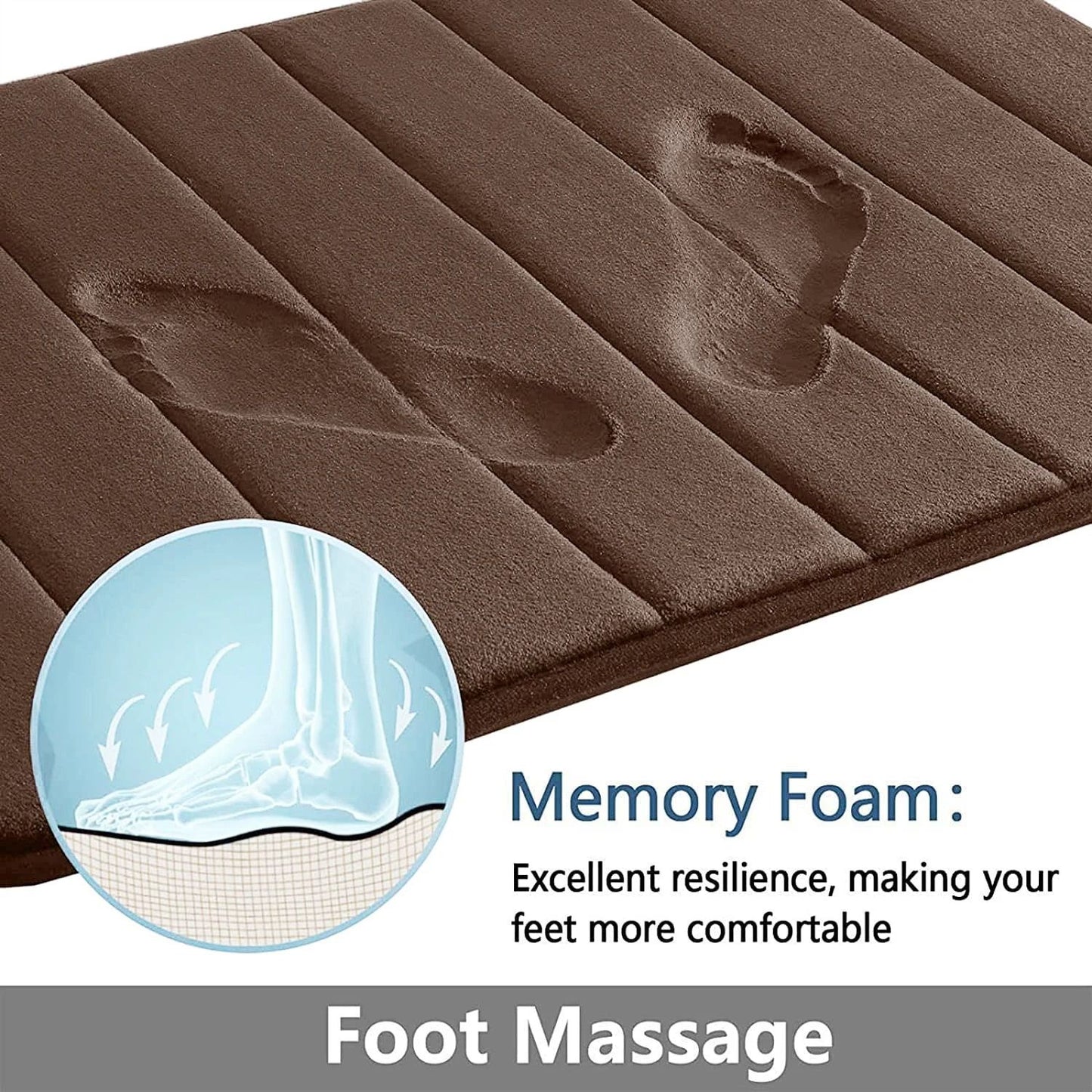 Super Absorbent Memory Foam Bath Mat Set Non Slip Bathroom Rug And Toilet Footpad 10