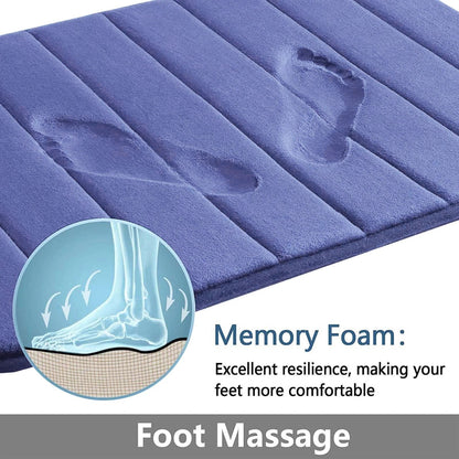 Super Absorbent Memory Foam Bath Mat Set Non Slip Bathroom Rug And Toilet Footpad 11